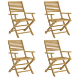 Chaises pliables de jardin lot de 4 bois massif d'acacia