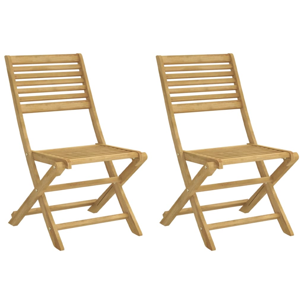 Chaises pliables de jardin lot de 2 bois massif d'acacia