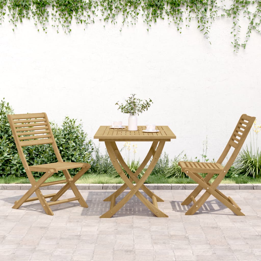 Chaises pliables de jardin lot de 2 bois massif d'acacia