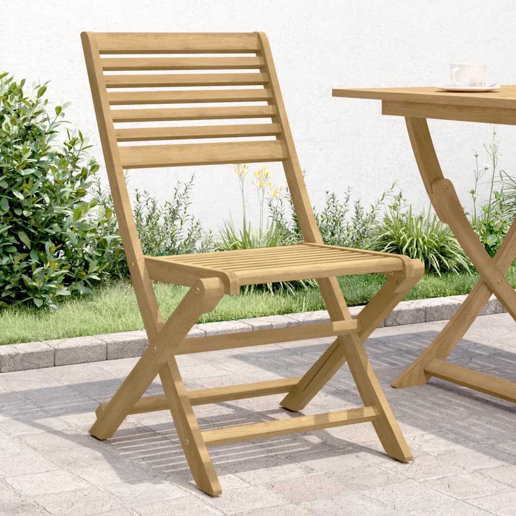 Chaises pliables de jardin lot de 2 bois massif d'acacia