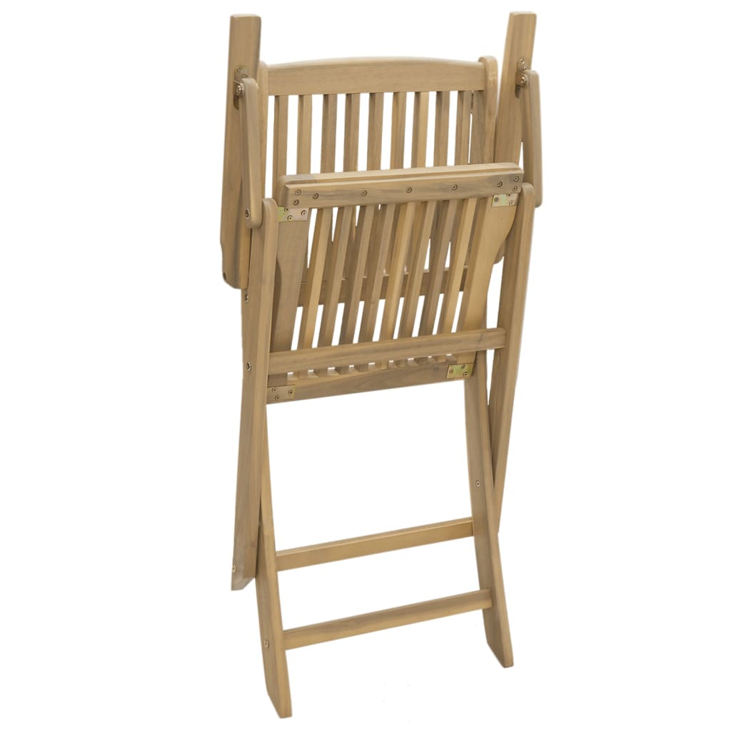 Chaises pliables de jardin lot de 2 bois massif d'acacia