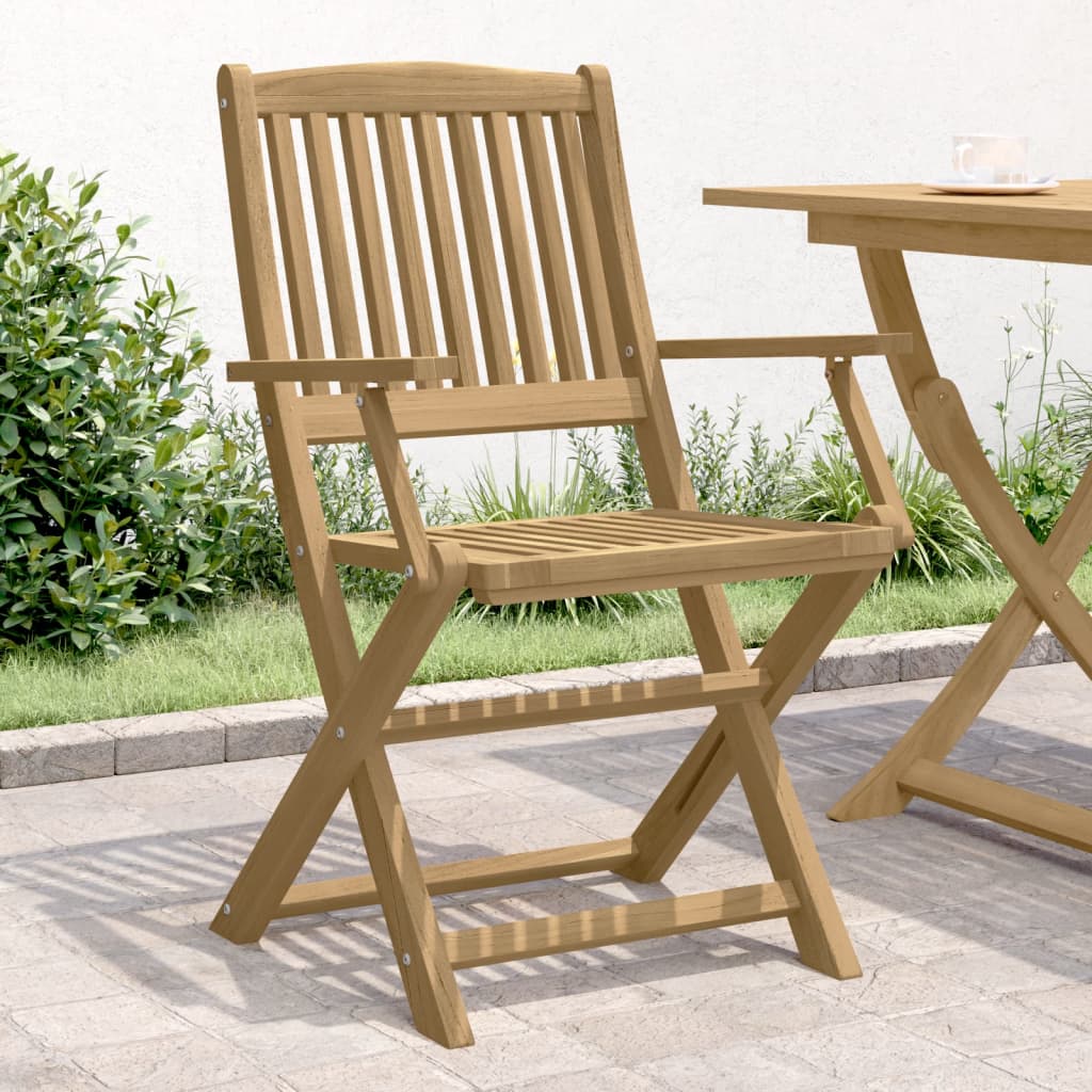 Chaises pliables de jardin lot de 2 bois massif d'acacia