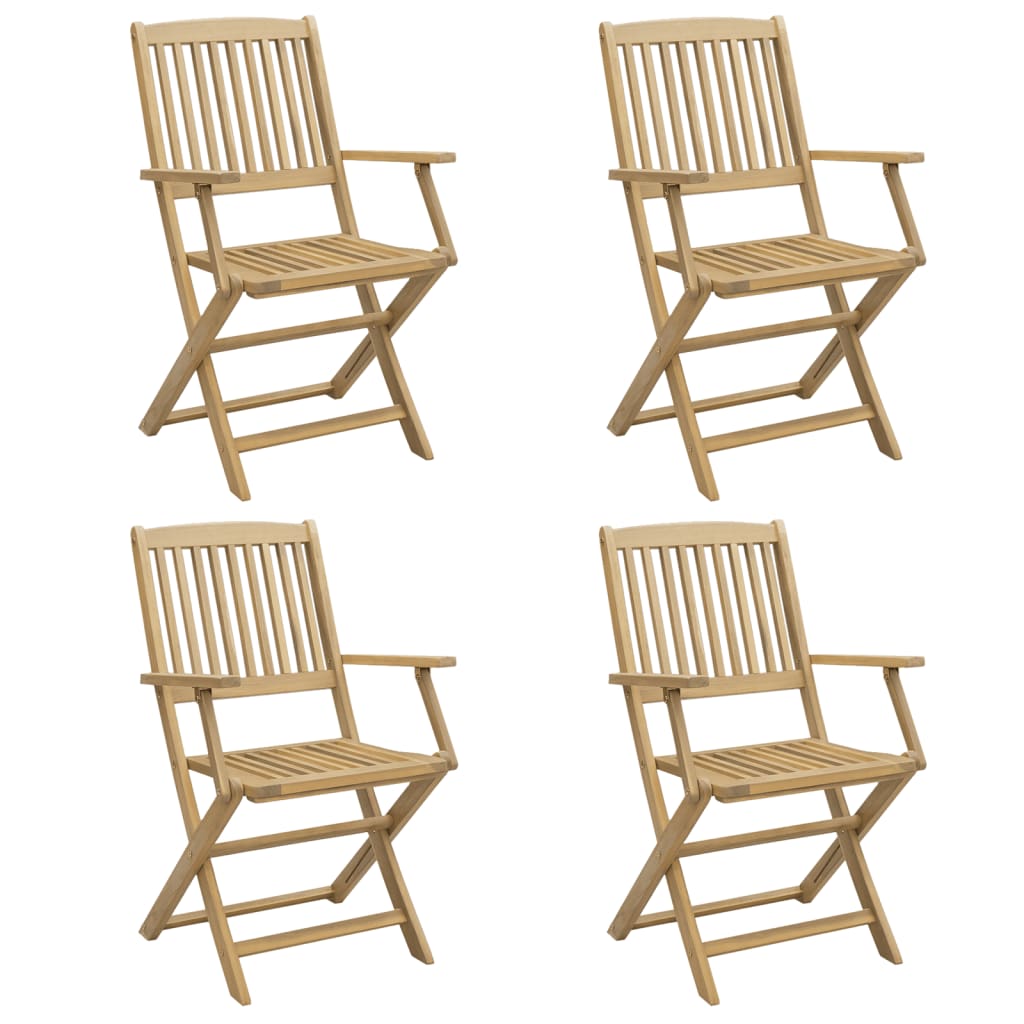 Chaises pliables de jardin lot de 4 bois massif d'acacia