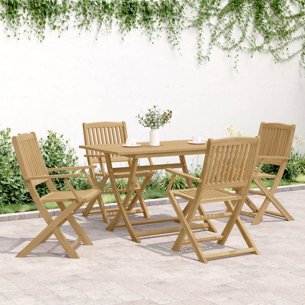 Chaises pliables de jardin lot de 4 bois massif d'acacia