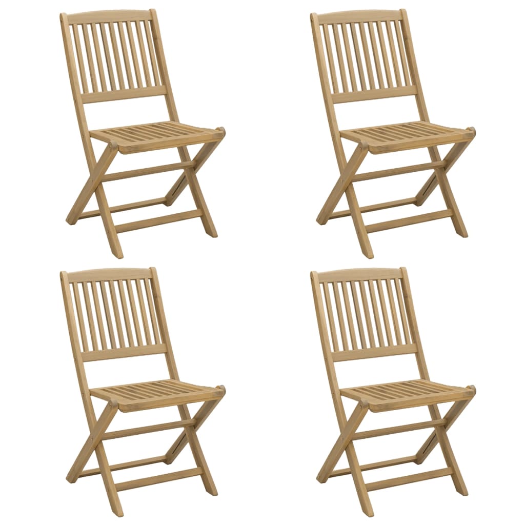 Chaises pliables de jardin lot de 4 bois massif d'acacia