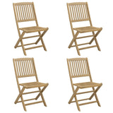 Chaises pliables de jardin lot de 4 bois massif d'acacia