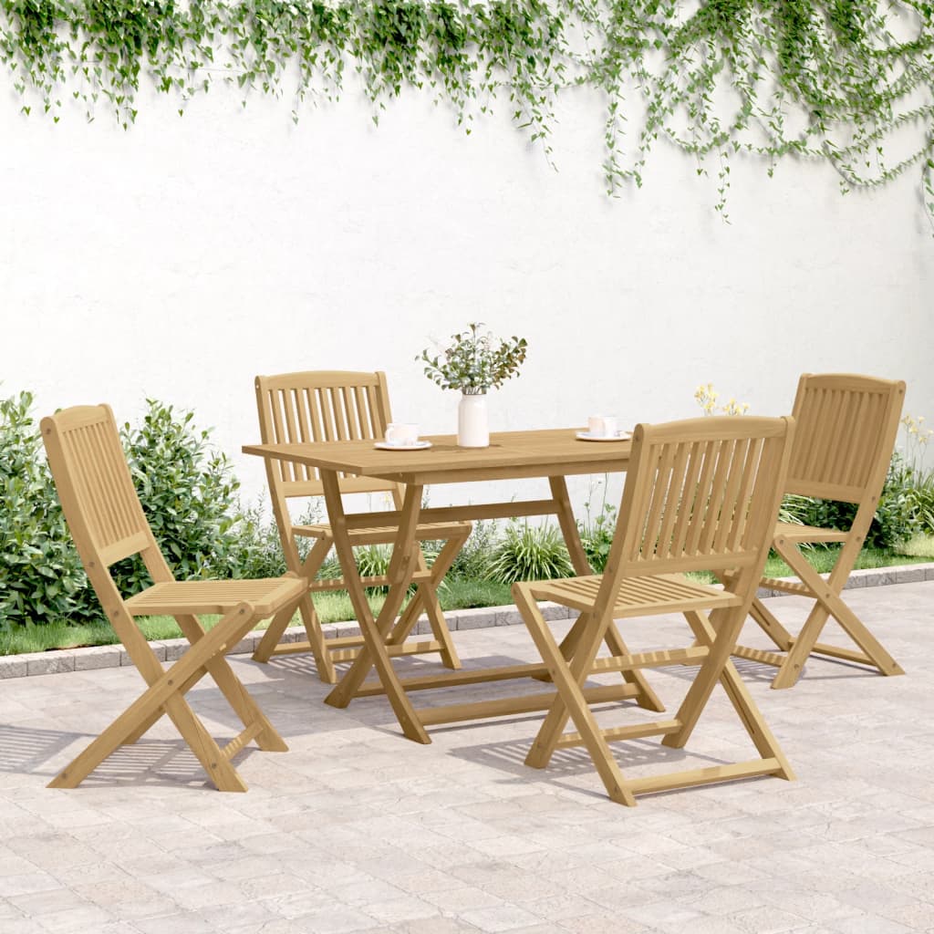 Chaises pliables de jardin lot de 4 bois massif d'acacia