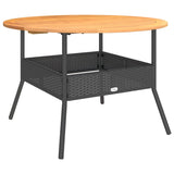 Table de jardin et dessus en bois d'acacia noir résine tressée