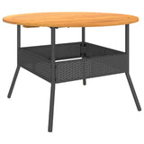 Table de jardin et dessus en bois d'acacia noir résine tressée