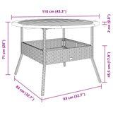 Table de jardin et dessus en bois d'acacia noir résine tressée