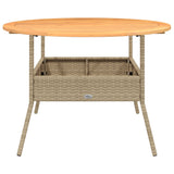 Table de jardin et dessus en bois d'acacia beige résine tressée