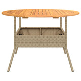 Table de jardin et dessus en bois d'acacia beige résine tressée