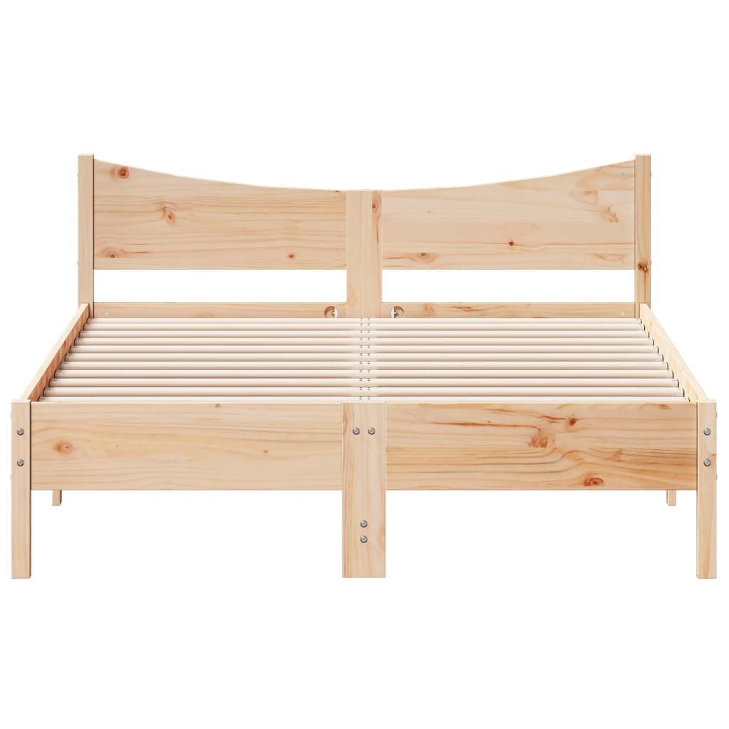 Bed frame without mattress 140x200 cm solid pine wood