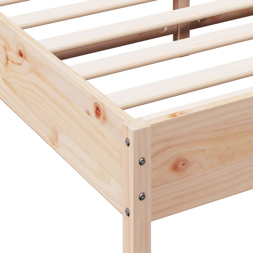 Bed frame without mattress 140x200 cm solid pine wood