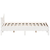 Bed frame without mattress white 140x200 cm solid pine wood