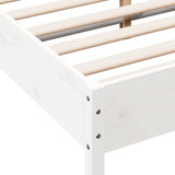 Bed frame without mattress white 140x200 cm solid pine wood