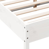 Bed frame without mattress white 120x200 cm solid pine wood