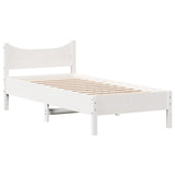 Cadre de lit sans matelas blanc 100x200 cm bois de pin massif