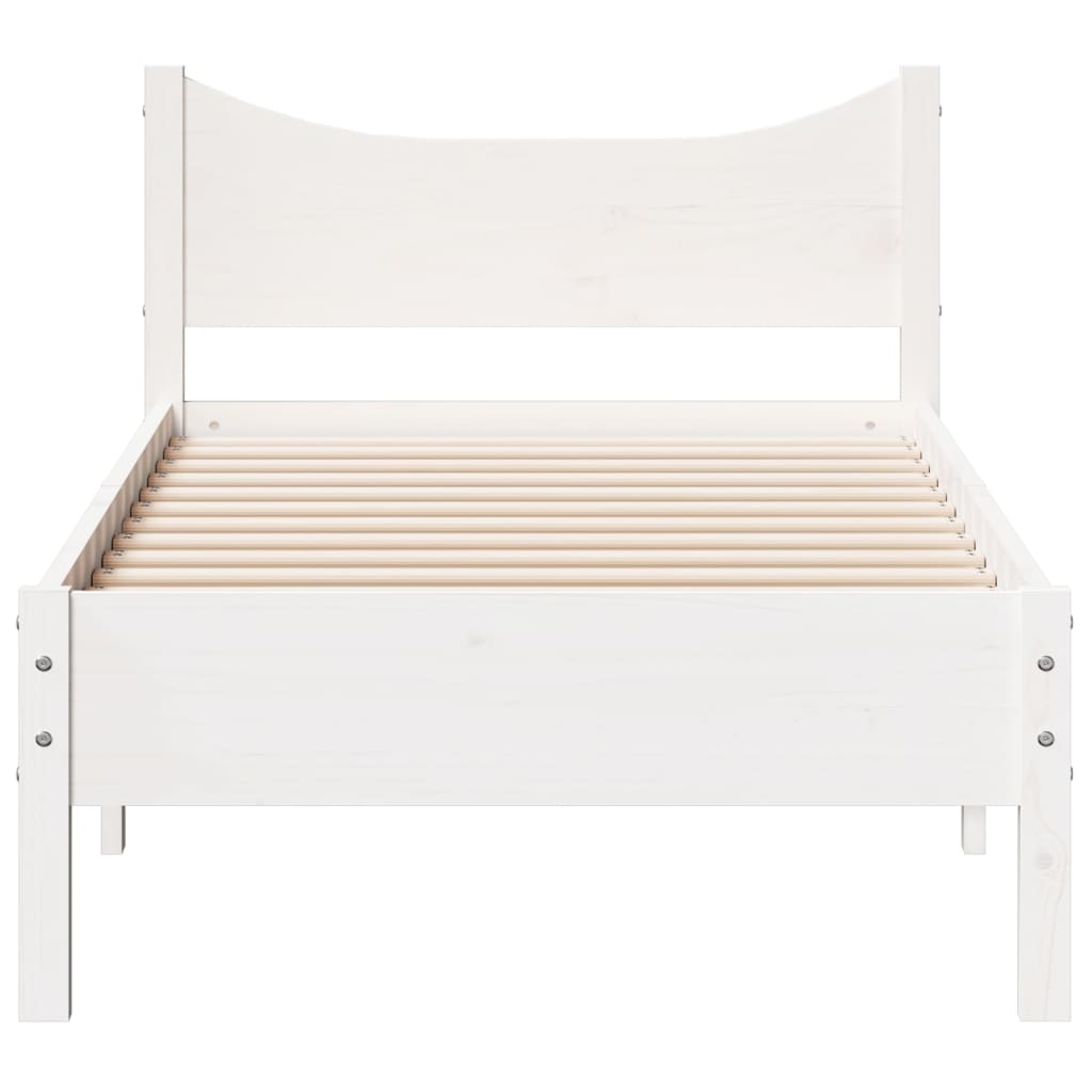 Cadre de lit sans matelas blanc 100x200 cm bois de pin massif