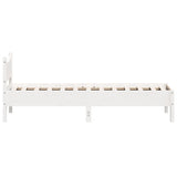 Cadre de lit sans matelas blanc 100x200 cm bois de pin massif