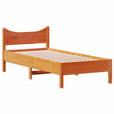 Cadre de lit sans matelas cire marron 100x200cm bois pin massif