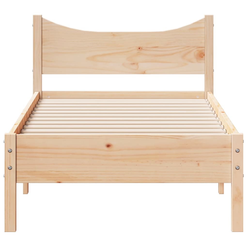 Bed frame without mattress 90x200 cm solid pine wood