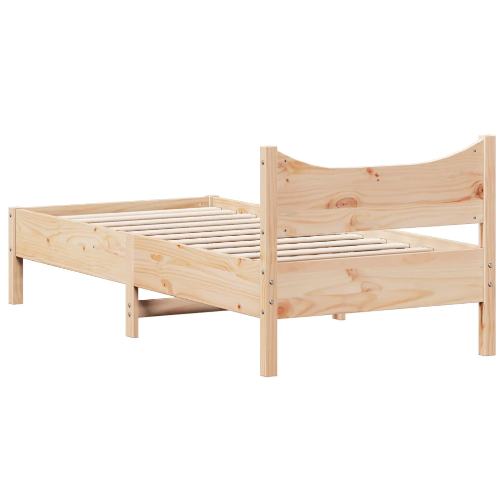 Bed frame without mattress 90x200 cm solid pine wood