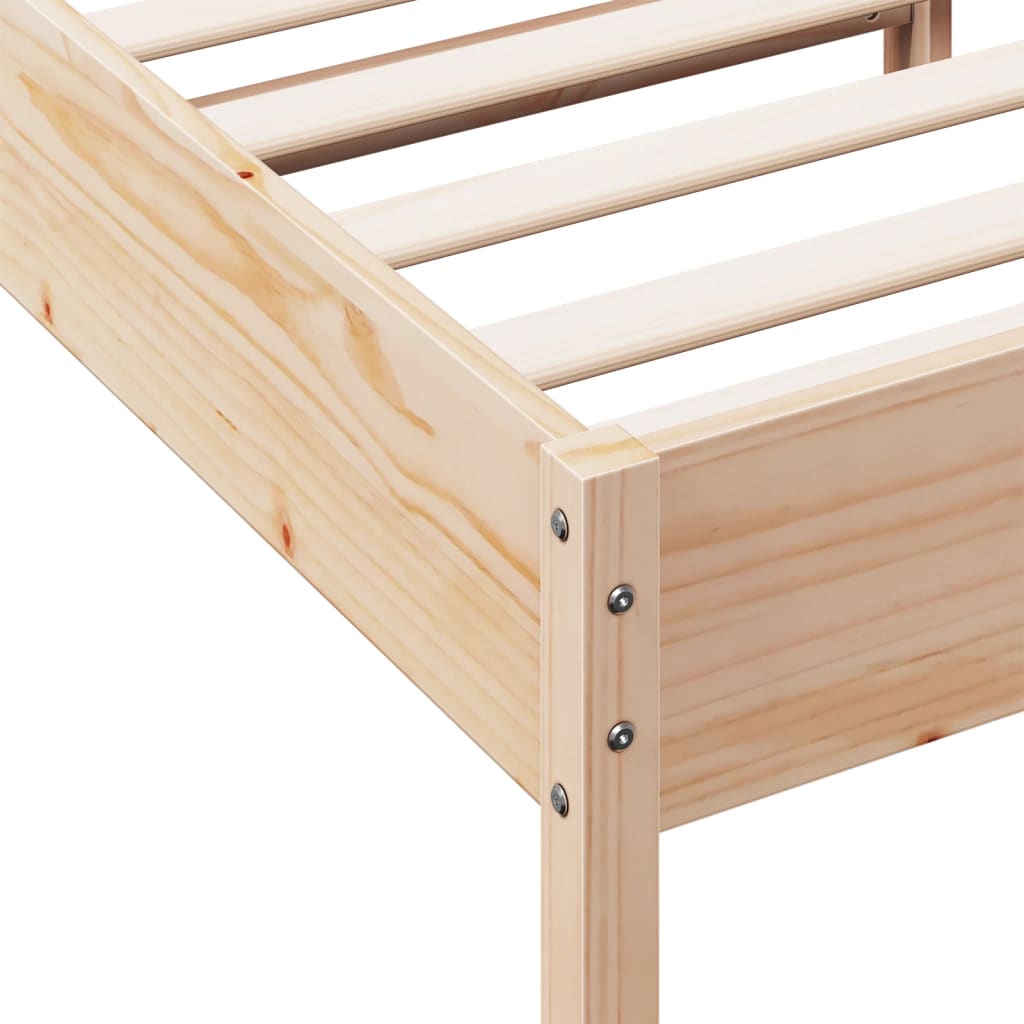 Bed frame without mattress 90x200 cm solid pine wood