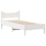 Bed frame without mattress white 90x200 cm solid pine wood