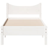 Bed frame without mattress white 90x200 cm solid pine wood