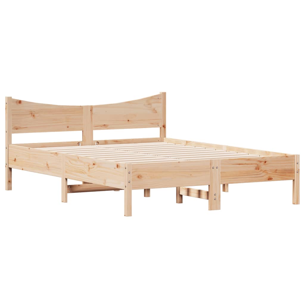 Cadre de lit sans matelas 140x190 cm bois de pin massif