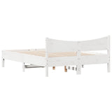 Bed frame without mattress white 135x190 cm solid pine wood