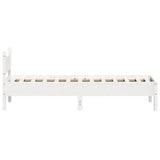 Bed frame without white mattress 75x190 cm solid pine wood