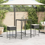 Tabourets de bar jardin coussins lot de 2 noir résine tressée