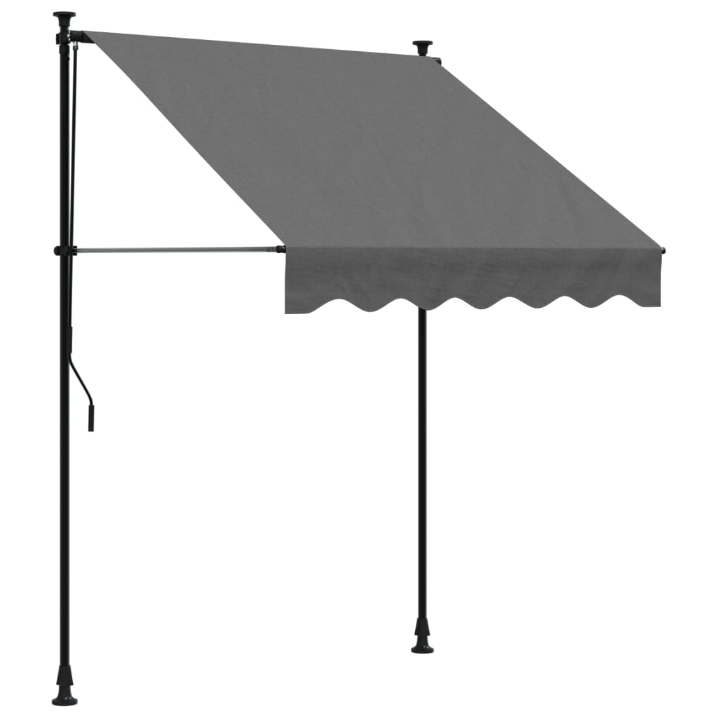 Anthracite retractable awning 150x150 m fabric and steel