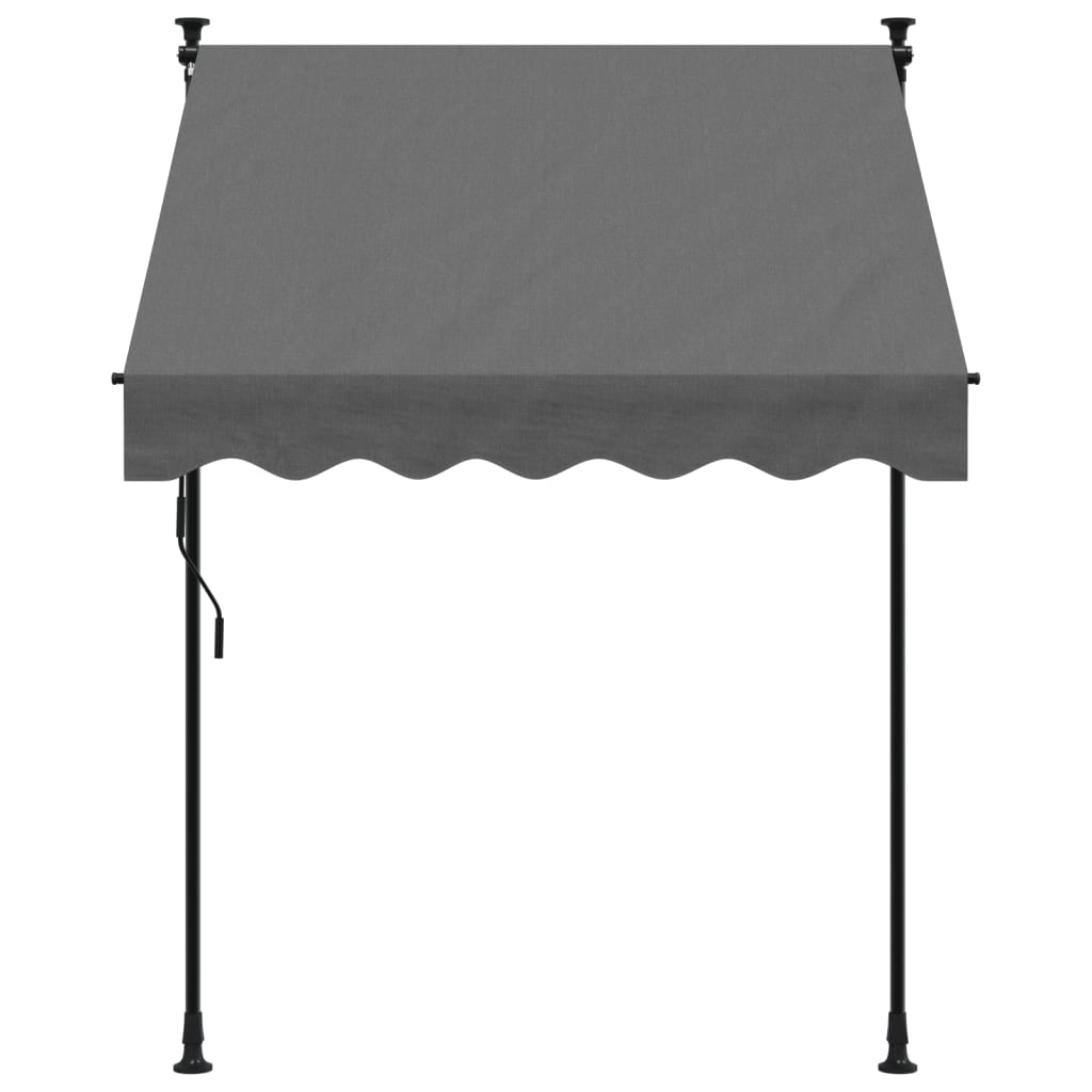 Anthracite retractable awning 150x150 m fabric and steel