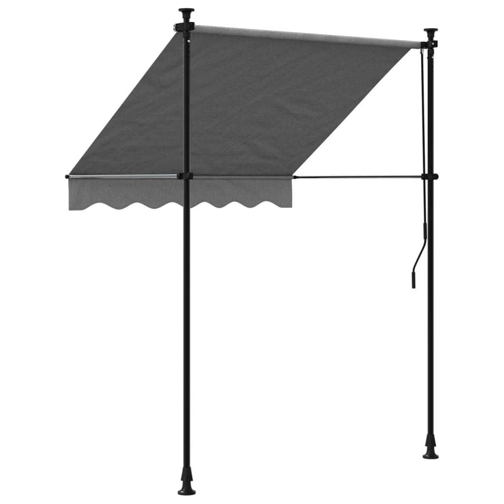 Anthracite retractable awning 150x150 m fabric and steel