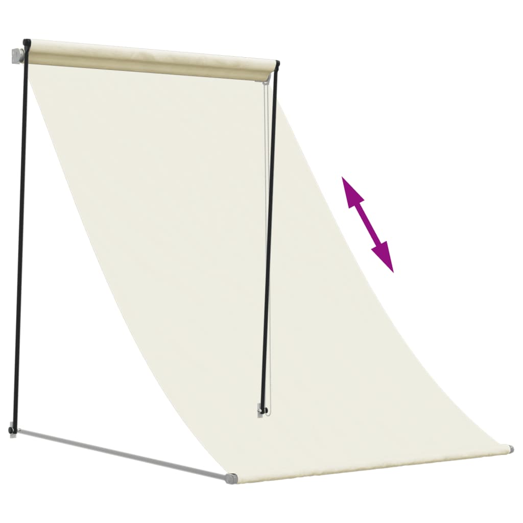 Cream retractable awning 150x150 m fabric and steel