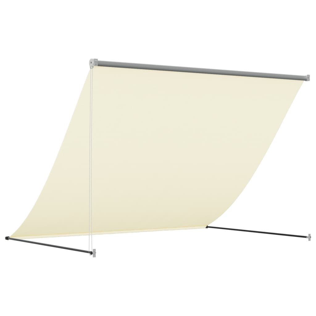 Auvent rétractable crème 250x150 m tissu et acier