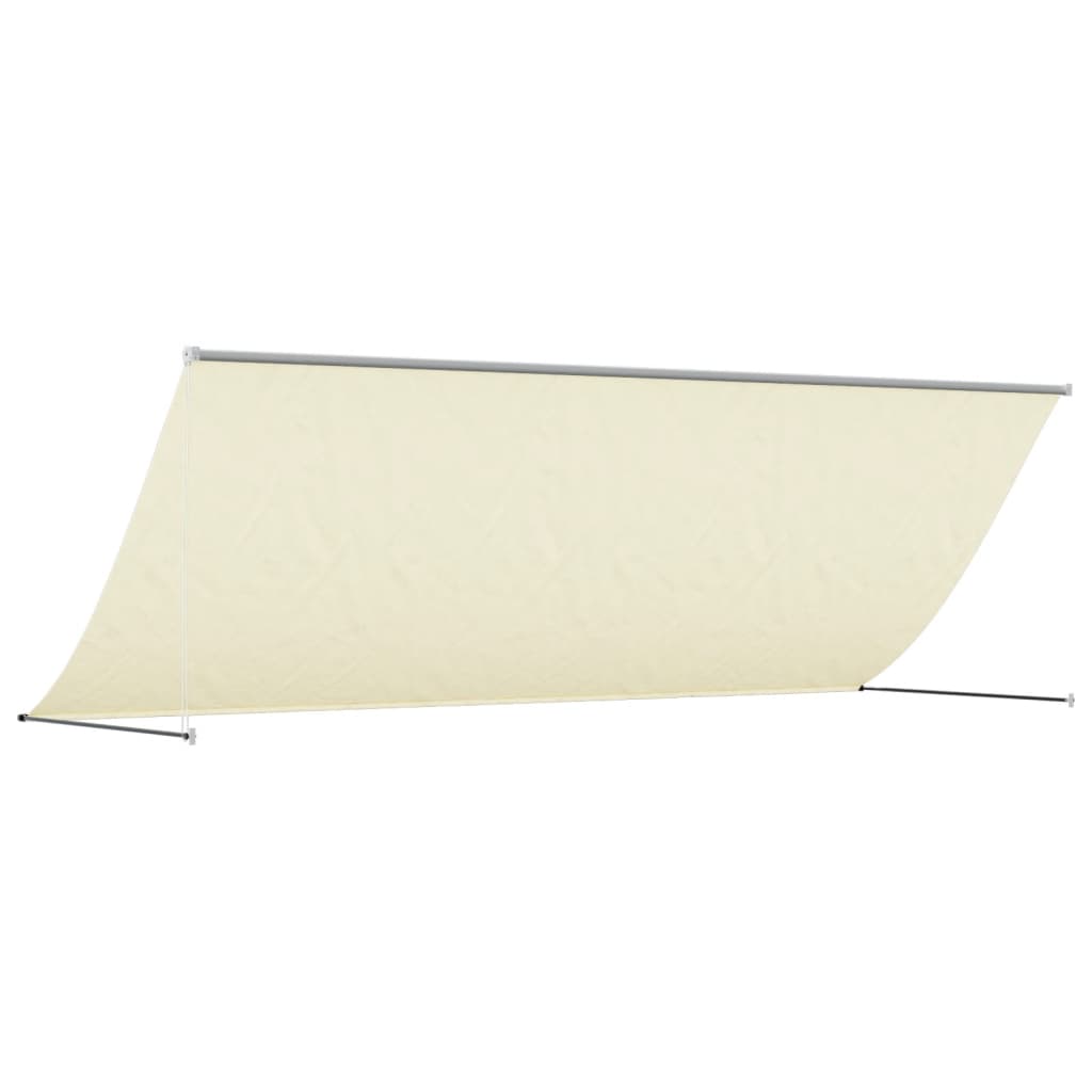 Auvent rétractable crème 400x150 m tissu et acier