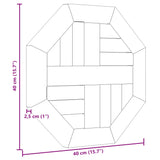 Table top 40x40x2.5 cm octagonal solid teak wood