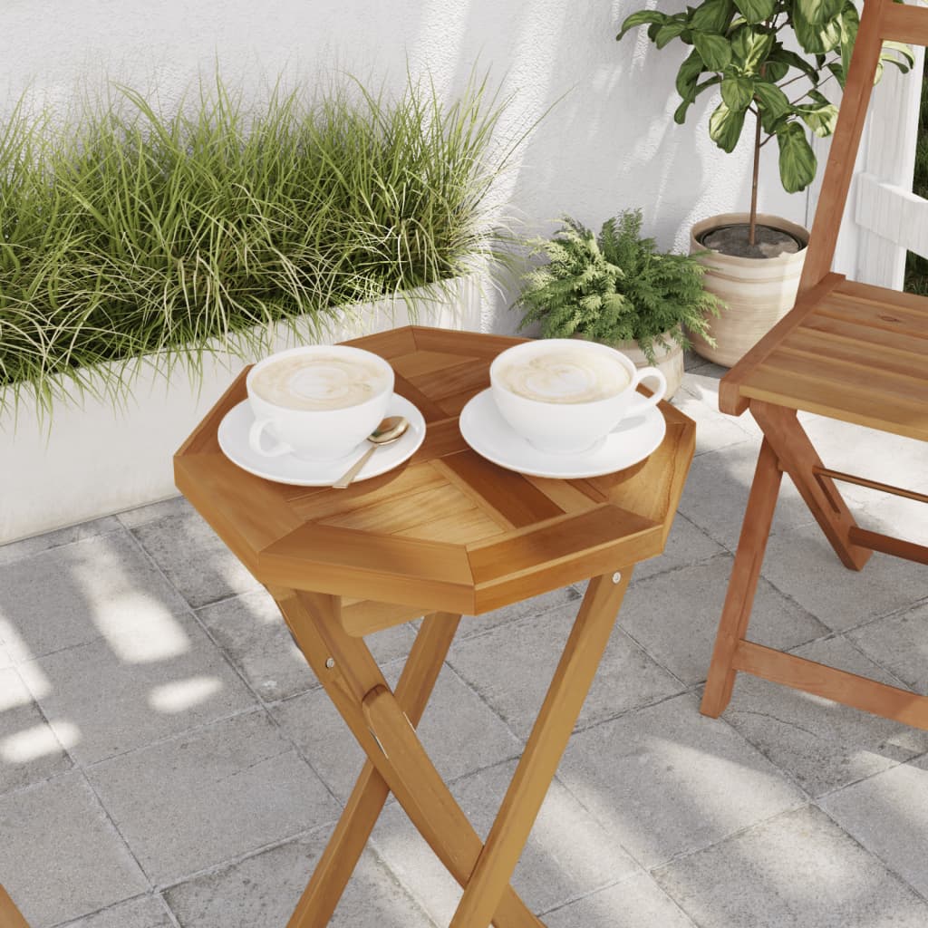 Table top 40x40x2.5 cm octagonal solid teak wood