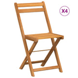 Chaises de bistrot pliantes lot de 4 bois d'acacia solide