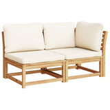 Salon de jardin 6 pcs avec coussins bois d'acacia solide