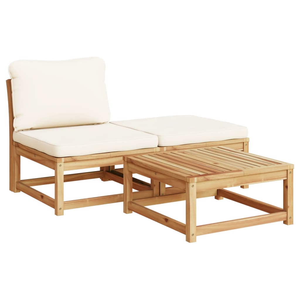 Salon de jardin 4 pcs avec coussins Bois d'acacia solide