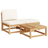 Salon de jardin avec coussins 5 pcs Bois d'acacia solide