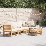 Salon de jardin 6 pcs avec coussins bois d'acacia solide