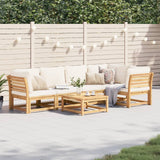 Salon de jardin 6 pcs avec coussins bois d'acacia solide