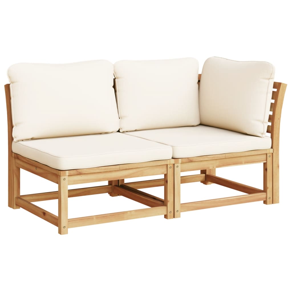 Salon de jardin 3 pcs avec coussins bois massif d'acacia