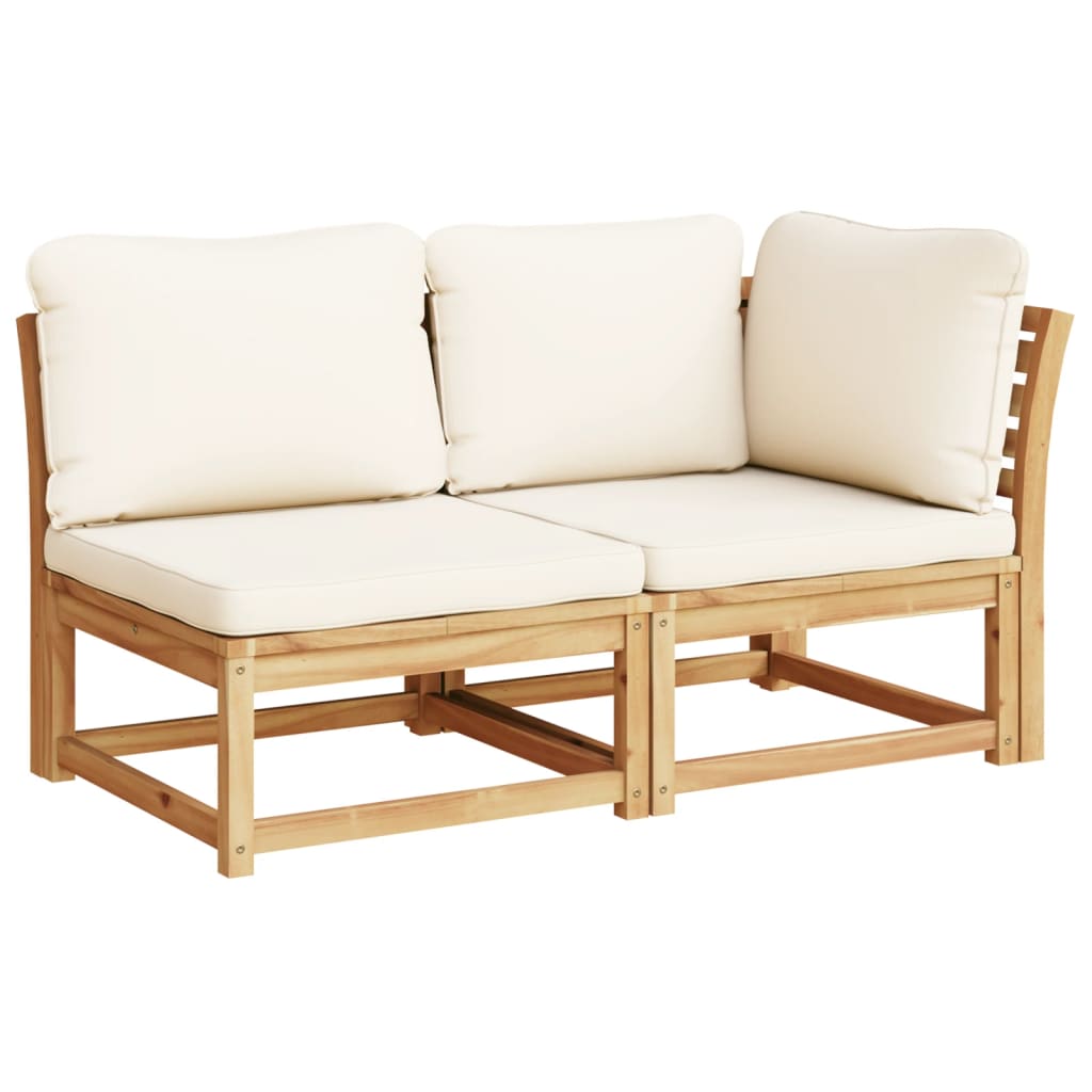 Salon de jardin 4 pcs avec coussins Bois d'acacia solide